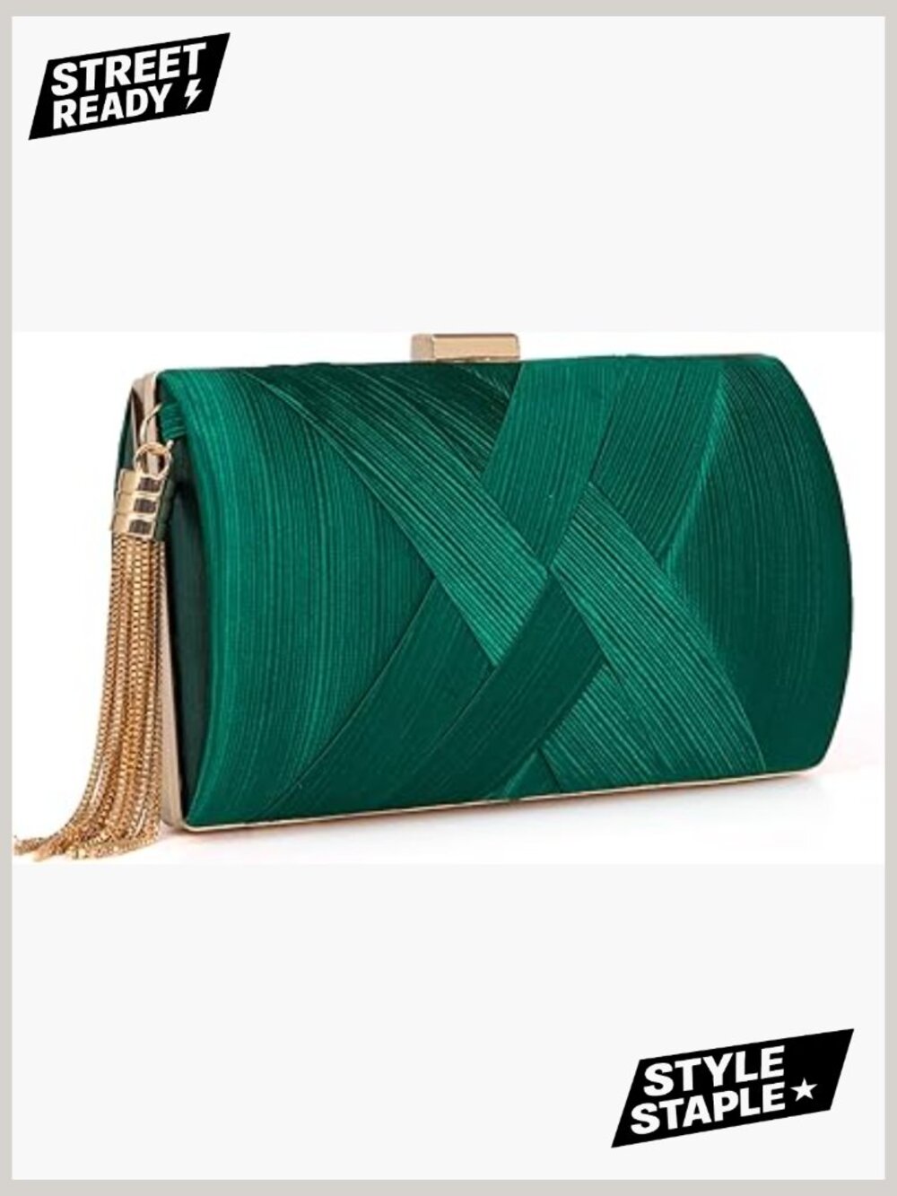 Formal Evening Clutch Purse Shoulder Cross Body Bag with Tassel - Picture 1 of 7